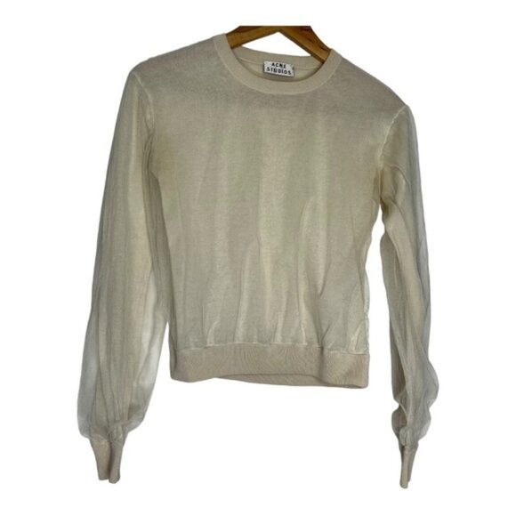 Acne Studios Lia Tulle Pullover Off White Women Size Small - Picture 5 of 7